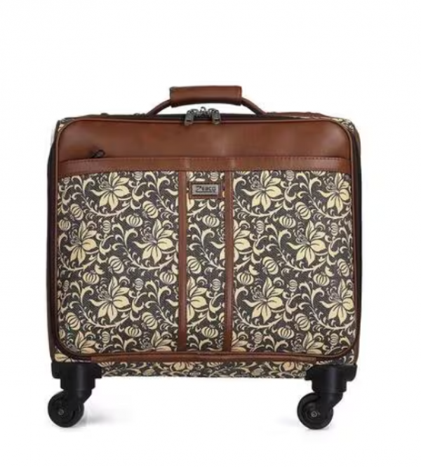 Tas troli dengan desain bunga-bunga